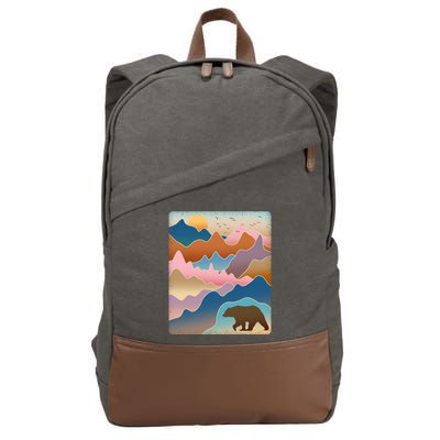 Abstract Bear Mountain Wilderness Cotton Canvas Backpack