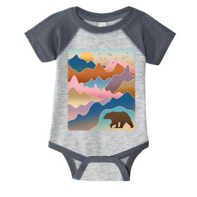 Abstract Bear Mountain Wilderness Infant Baby Jersey Bodysuit