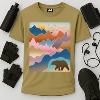 Abstract Bear Mountain Wilderness Cooling Performance Crew T-Shirt