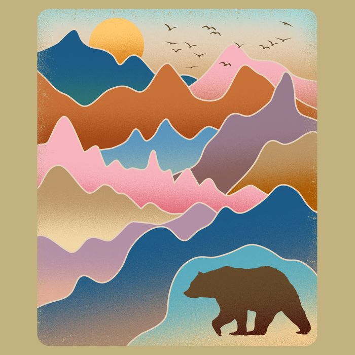 Abstract Bear Mountain Wilderness Button
