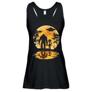 Alien Bigfoot Moon Sasquatch UFO Extraterrestrial Ladies Essential Flowy Tank