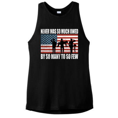 America Brave Military Soldier Us Flag Veteran Cool Gift Ladies PosiCharge Tri-Blend Wicking Tank