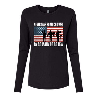 America Brave Military Soldier Us Flag Veteran Cool Gift Womens Cotton Relaxed Long Sleeve T-Shirt