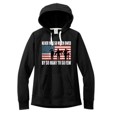 America Brave Military Soldier Us Flag Veteran Cool Gift Women's Fleece Hoodie