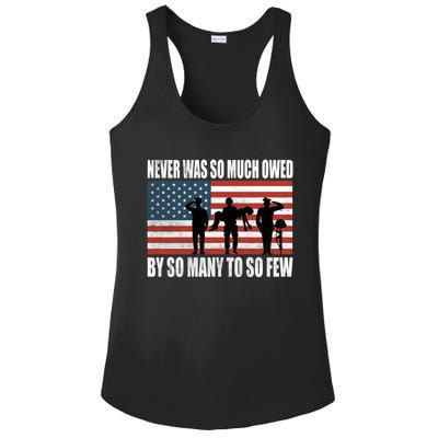 America Brave Military Soldier Us Flag Veteran Cool Gift Ladies PosiCharge Competitor Racerback Tank