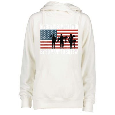 America Brave Military Soldier Us Flag Veteran Cool Gift Womens Funnel Neck Pullover Hood