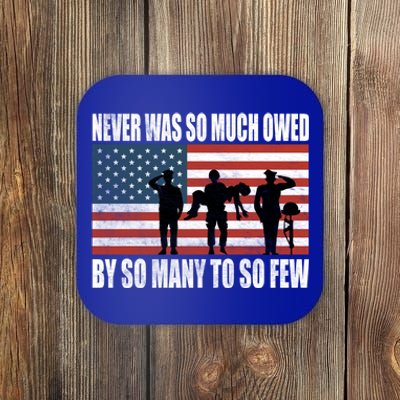 America Brave Military Soldier Us Flag Veteran Cool Gift Coaster