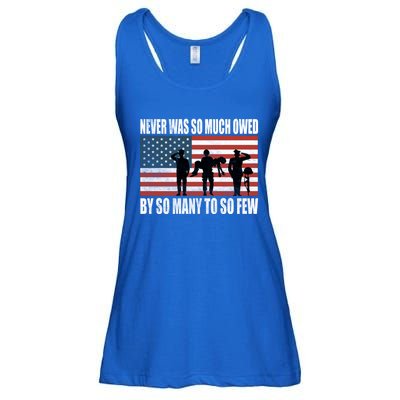 America Brave Military Soldier Us Flag Veteran Cool Gift Ladies Essential Flowy Tank