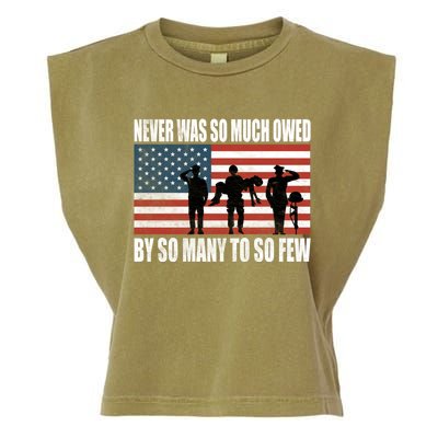 America Brave Military Soldier Us Flag Veteran Cool Gift Garment-Dyed Women's Muscle Tee