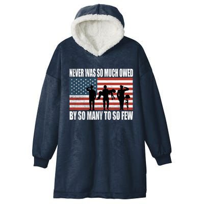 America Brave Military Soldier Us Flag Veteran Cool Gift Hooded Wearable Blanket