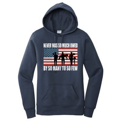 America Brave Military Soldier Us Flag Veteran Cool Gift Women's Pullover Hoodie