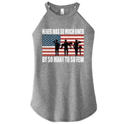 America Brave Military Soldier Us Flag Veteran Cool Gift Women's Perfect Tri Rocker Tank