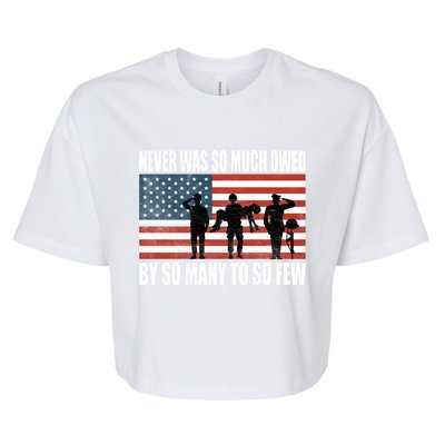 America Brave Military Soldier Us Flag Veteran Cool Gift Bella+Canvas Jersey Crop Tee