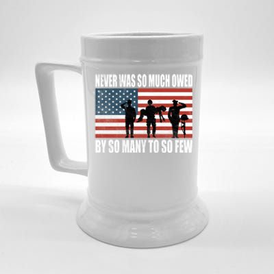 America Brave Military Soldier Us Flag Veteran Cool Gift Beer Stein