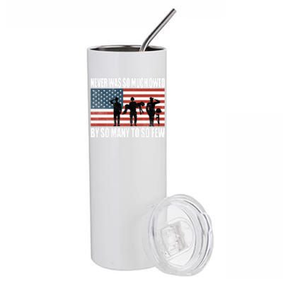 America Brave Military Soldier Us Flag Veteran Cool Gift Stainless Steel Tumbler