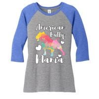 American Bully Mama Bulldog Owner Mom Cute Gift Women's Tri-Blend 3/4-Sleeve Raglan Shirt