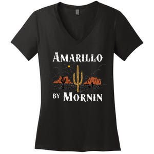 Amarillo By Morning Country Music Western Women's V-Neck T-Shirt