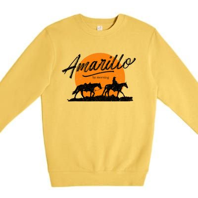 Amarillo By Morning, Country Music, Western Premium Crewneck Sweatshirt