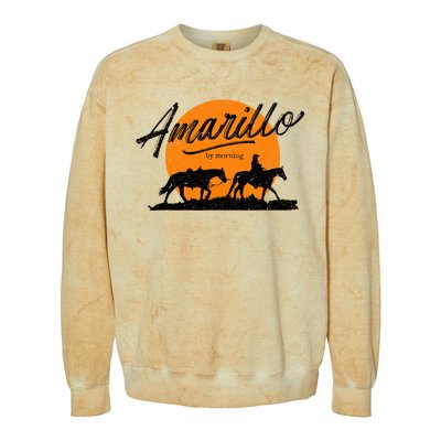 Amarillo By Morning, Country Music, Western Colorblast Crewneck Sweatshirt