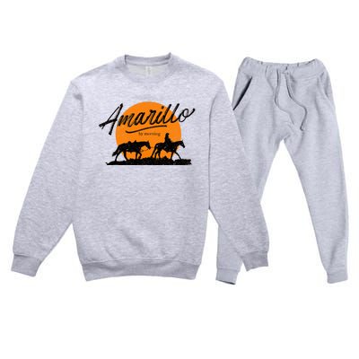 Amarillo By Morning, Country Music, Western Premium Crewneck Sweatsuit Set