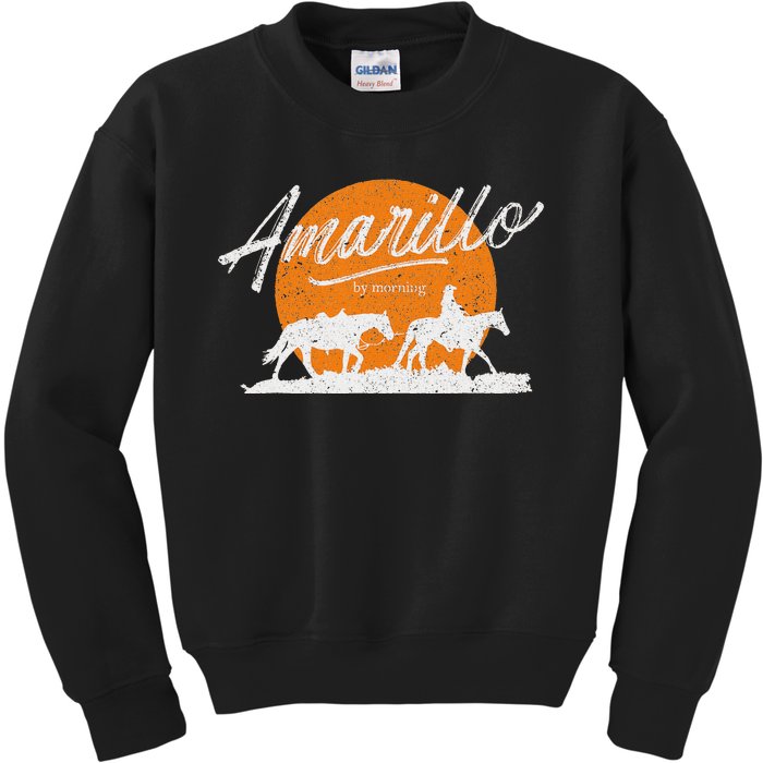 Amarillo By Morning Country Music Western Kids Sweatshirt