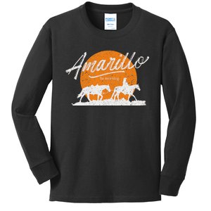 Amarillo By Morning Country Music Western Kids Long Sleeve Shirt