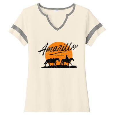 Amarillo By Morning Country Music Western Ladies Halftime Notch Neck Tee