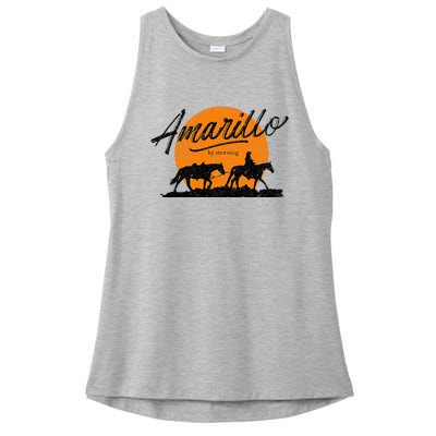 Amarillo By Morning Country Music Western Ladies PosiCharge Tri-Blend Wicking Tank