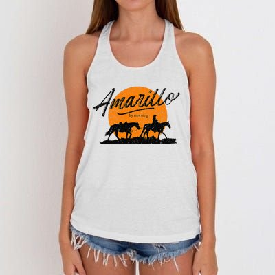 Amarillo By Morning Country Music Western Women's Knotted Racerback Tank