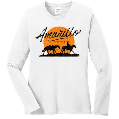 Amarillo By Morning Country Music Western Ladies Long Sleeve Shirt