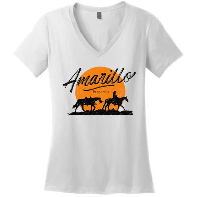 Amarillo By Morning Country Music Western Women's V-Neck T-Shirt