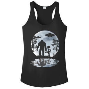 Alien Bigfoot Moon Sasquatch Ufo Extraterrestrial Funny Gift Ladies PosiCharge Competitor Racerback Tank