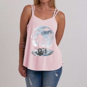 Alien Bigfoot Moon Sasquatch Ufo Extraterrestrial Funny Gift Women's Strappy Tank