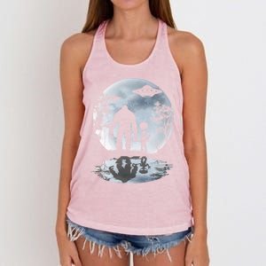 Alien Bigfoot Moon Sasquatch Ufo Extraterrestrial Funny Gift Women's Knotted Racerback Tank