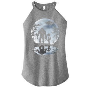 Alien Bigfoot Moon Sasquatch Ufo Extraterrestrial Funny Gift Women's Perfect Tri Rocker Tank