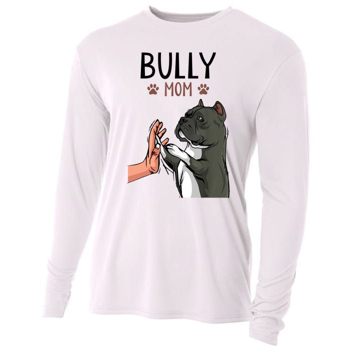 American Bully Mom Cute Dog Mama Funny Women TShirt Cooling Performance Long Sleeve Crew