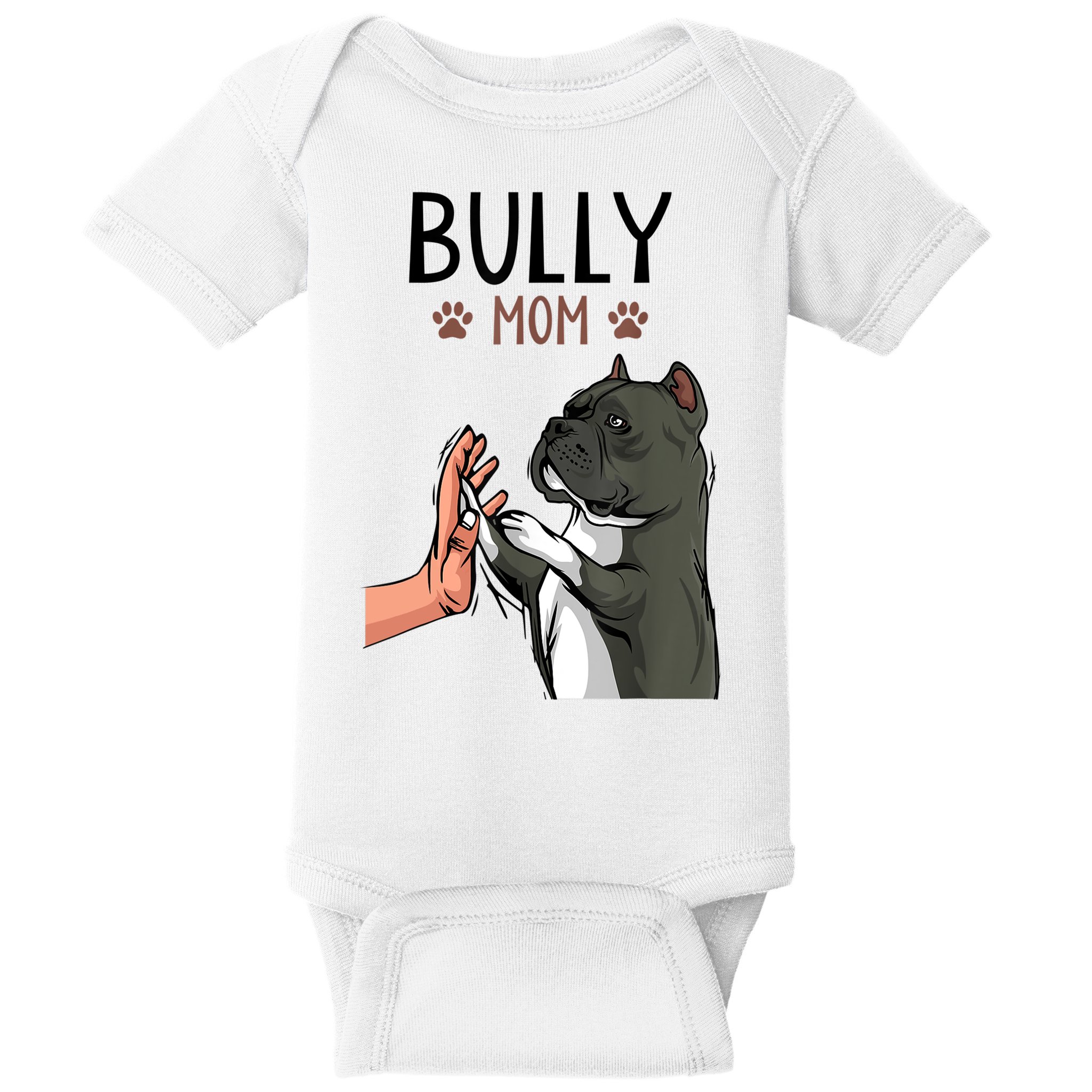 American Bully Mom Cute Dog Mama Funny Women TShirt Baby Bodysuit