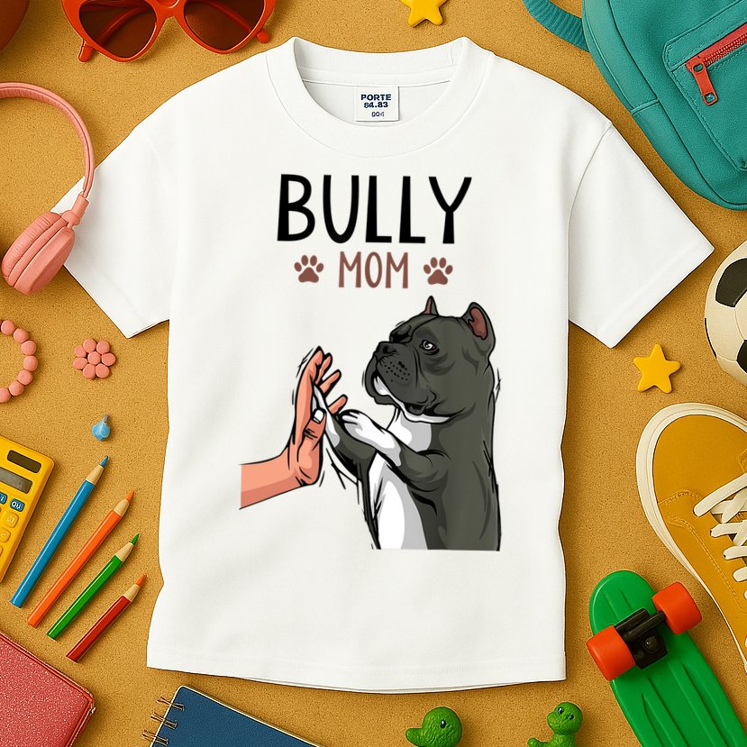 American Bully Mom Cute Dog Mama Funny Women TShirt Kids T-Shirt