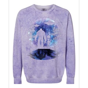 Alien Bigfoot Moon Sasquatch Ufo Extraterrestrial Colorblast Crewneck Sweatshirt