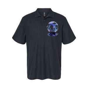 Alien Bigfoot Moon Sasquatch Ufo Extraterrestrial Softstyle Adult Sport Polo