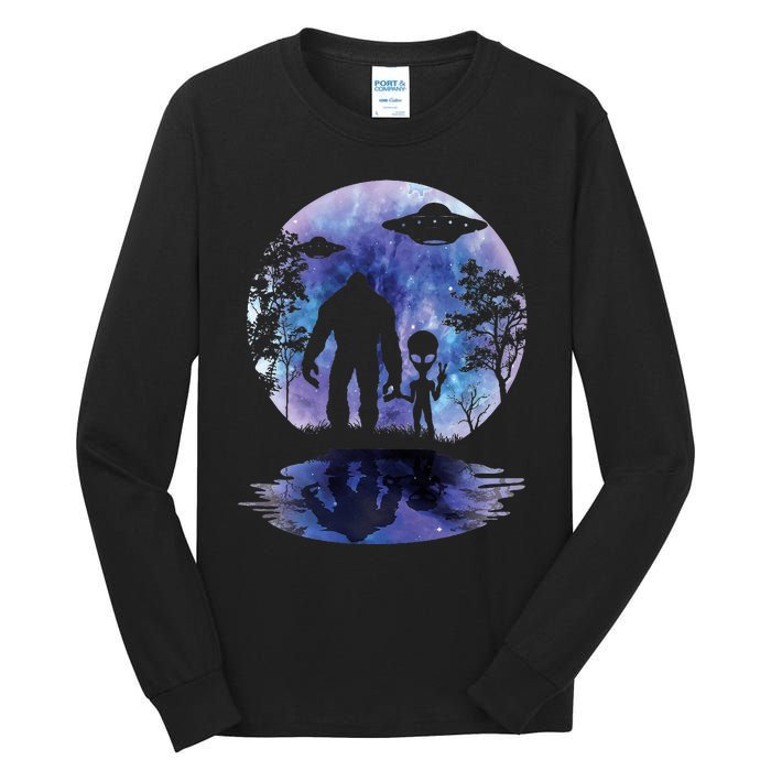 Alien Bigfoot Moon Sasquatch Ufo Extraterrestrial Tall Long Sleeve T-Shirt