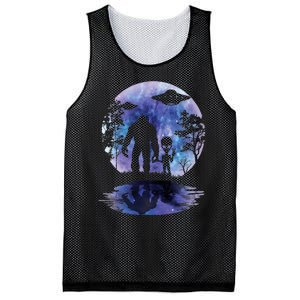 Alien Bigfoot Moon Sasquatch Ufo Extraterrestrial Mesh Reversible Basketball Jersey Tank