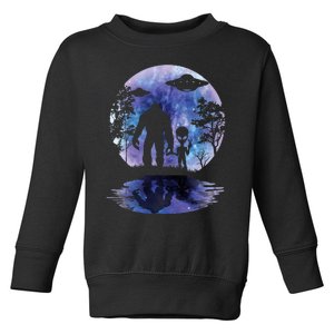 Alien Bigfoot Moon Sasquatch Ufo Extraterrestrial Toddler Sweatshirt