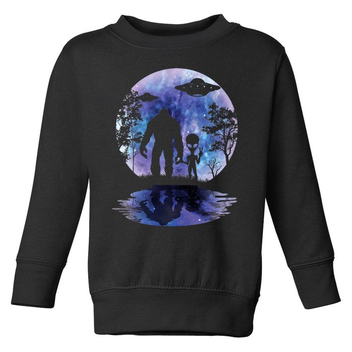 Alien Bigfoot Moon Sasquatch Ufo Extraterrestrial Toddler Sweatshirt