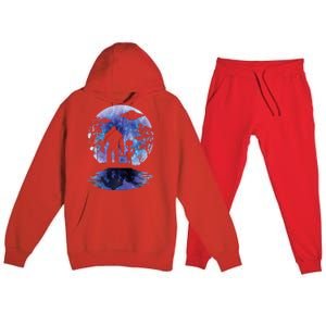 Alien Bigfoot Moon Sasquatch Ufo Extraterrestrial Premium Hooded Sweatsuit Set