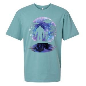 Alien Bigfoot Moon Sasquatch Ufo Extraterrestrial Sueded Cloud Jersey T-Shirt