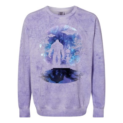 Alien Bigfoot Moon Sasquatch Ufo Extraterrestrial Colorblast Crewneck Sweatshirt