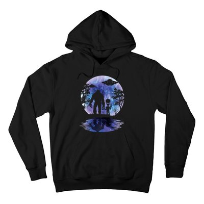 Alien Bigfoot Moon Sasquatch Ufo Extraterrestrial Hoodie