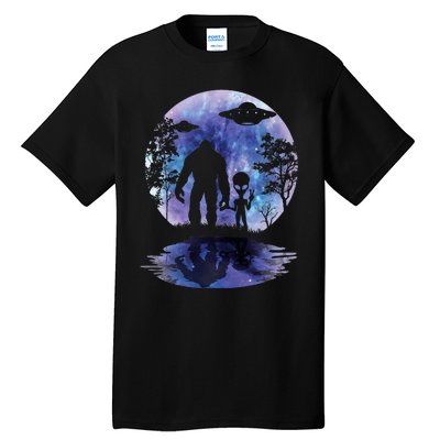 Alien Bigfoot Moon Sasquatch Ufo Extraterrestrial Tall T-Shirt