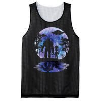 Alien Bigfoot Moon Sasquatch Ufo Extraterrestrial Mesh Reversible Basketball Jersey Tank